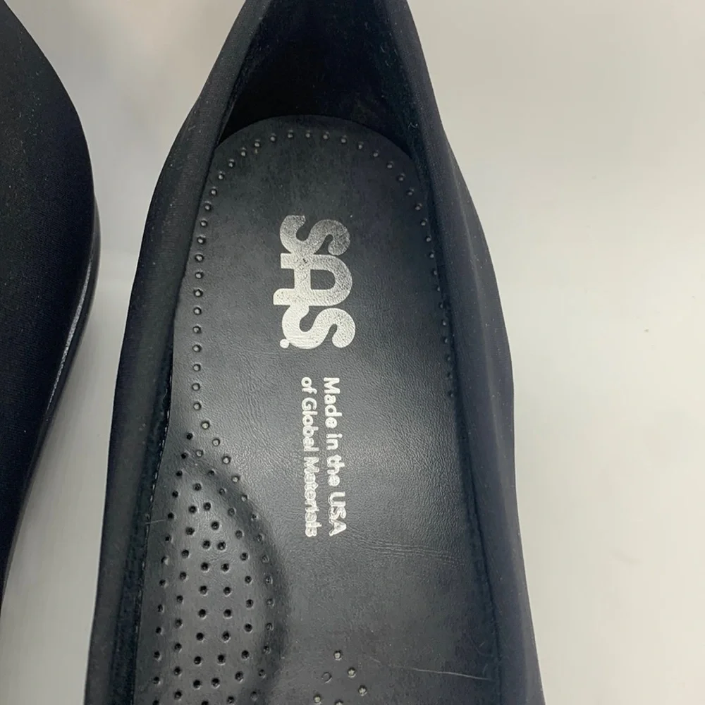 SAS Bliss Slip-On Wedge Shoe Black 9 1/2 Lightweight Comfort Business Casual
